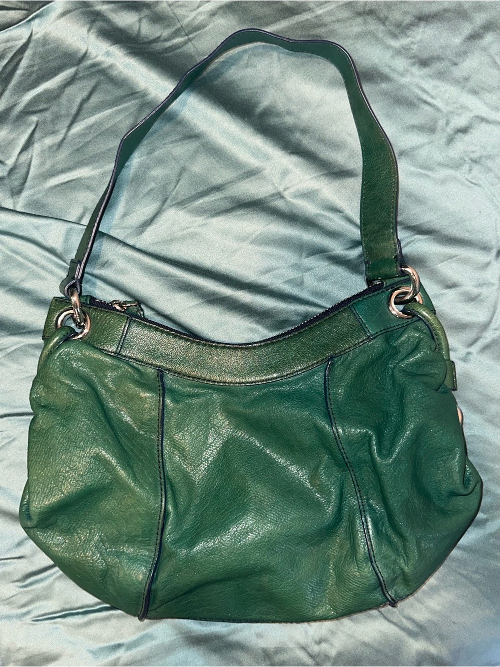 Banana Republic Emerald Green Leather Shoulder Bag
